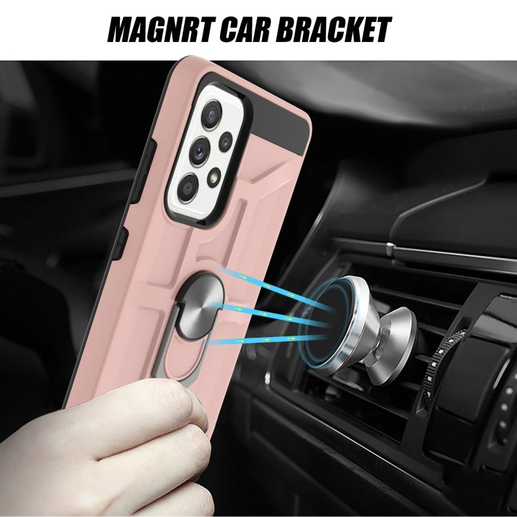For Samsung Galaxy A52 5G / 4G War-god Armor TPU + PC Shockproof Magnetic Protective Case with Ring Holder