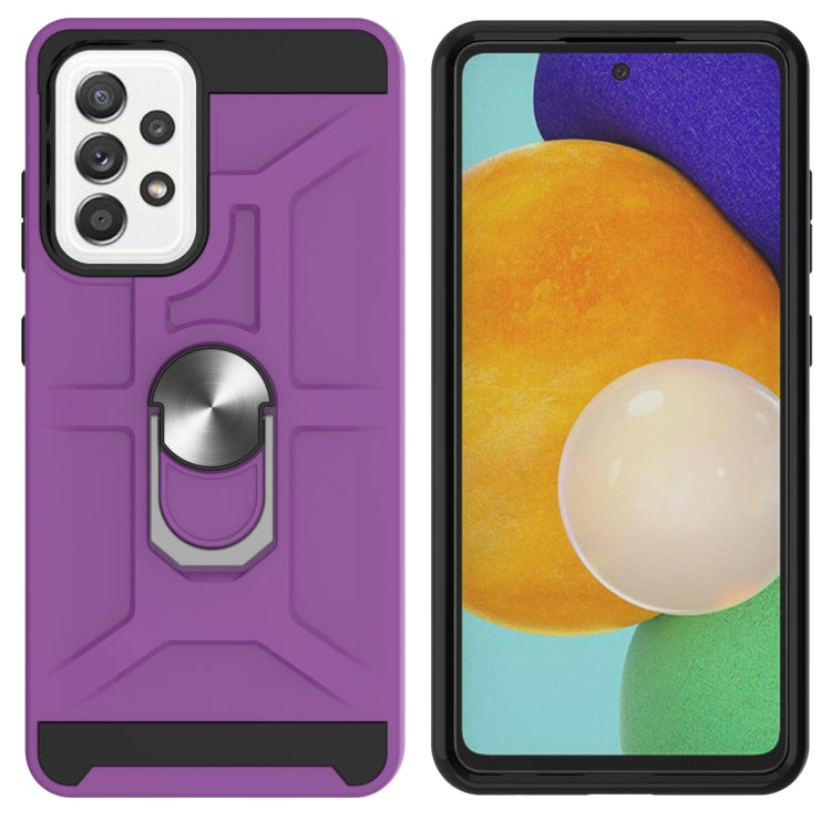 For Samsung Galaxy A52 5G / 4G War-god Armor TPU + PC Shockproof Magnetic Protective Case with Ring Holder