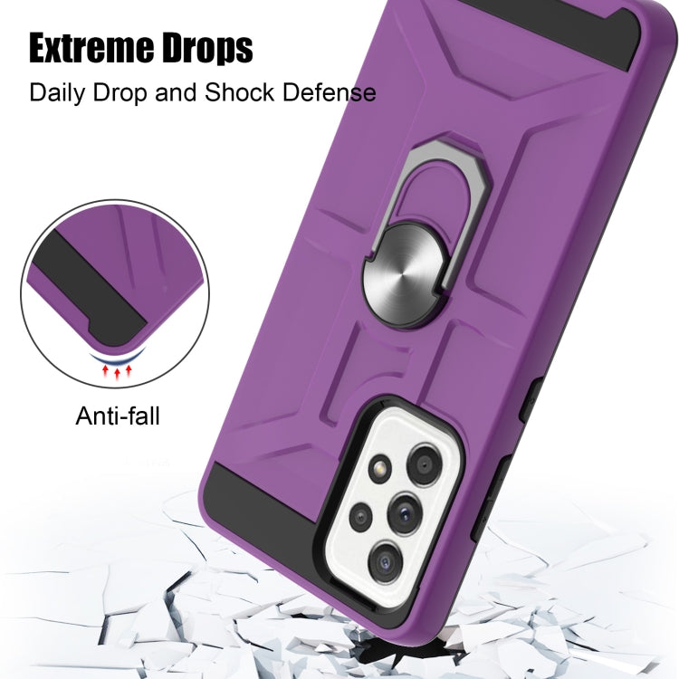 For Samsung Galaxy A52 5G / 4G War-god Armor TPU + PC Shockproof Magnetic Protective Case with Ring Holder