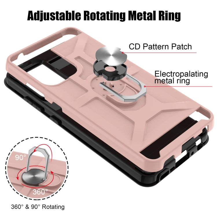 For Samsung Galaxy A52 5G / 4G War-god Armor TPU + PC Shockproof Magnetic Protective Case with Ring Holder