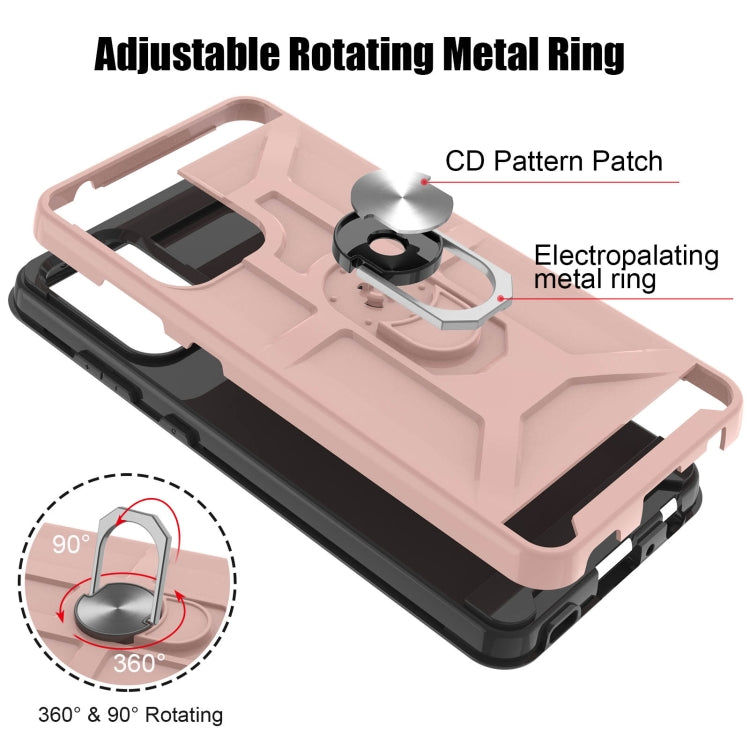 For Samsung Galaxy A72 5G / 4G War-god Armor TPU + PC Shockproof Magnetic Protective Case with Ring Holder