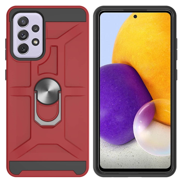 For Samsung Galaxy A72 5G / 4G War-god Armor TPU + PC Shockproof Magnetic Protective Case with Ring Holder