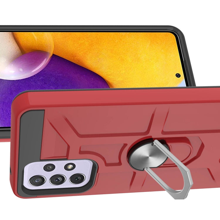 For Samsung Galaxy A72 5G / 4G War-god Armor TPU + PC Shockproof Magnetic Protective Case with Ring Holder