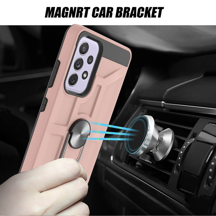 For Samsung Galaxy A72 5G / 4G War-god Armor TPU + PC Shockproof Magnetic Protective Case with Ring Holder