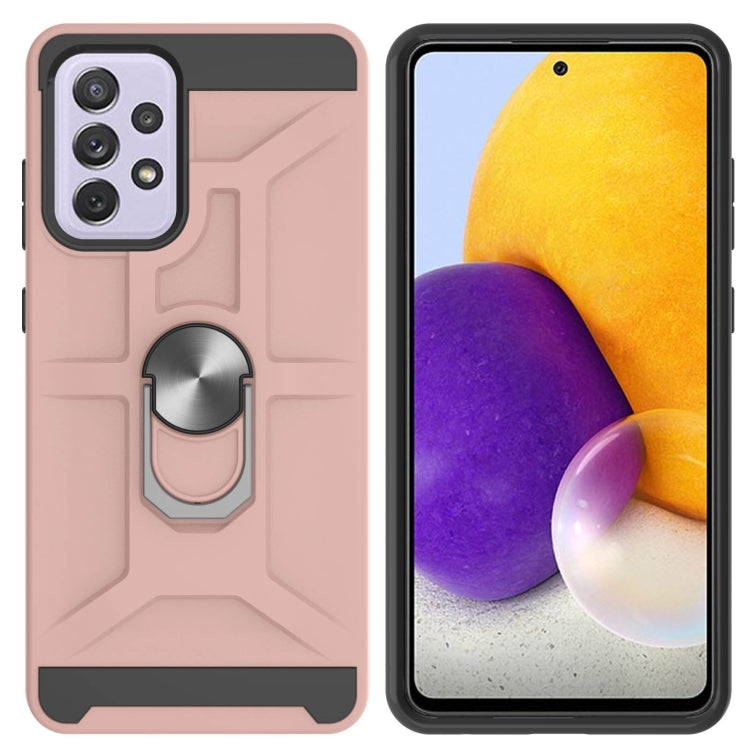 For Samsung Galaxy A72 5G / 4G War-god Armor TPU + PC Shockproof Magnetic Protective Case with Ring Holder