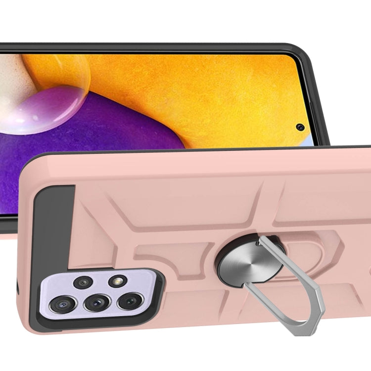 For Samsung Galaxy A72 5G / 4G War-god Armor TPU + PC Shockproof Magnetic Protective Case with Ring Holder
