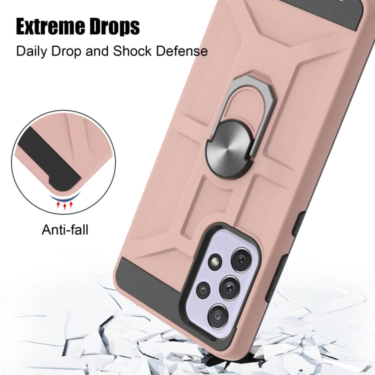 For Samsung Galaxy A72 5G / 4G War-god Armor TPU + PC Shockproof Magnetic Protective Case with Ring Holder