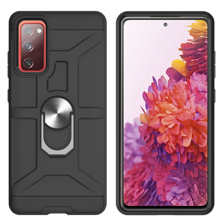For Samsung Galaxy S20 FE War-god Armor TPU + PC Shockproof Magnetic Protective Case with Ring Holder