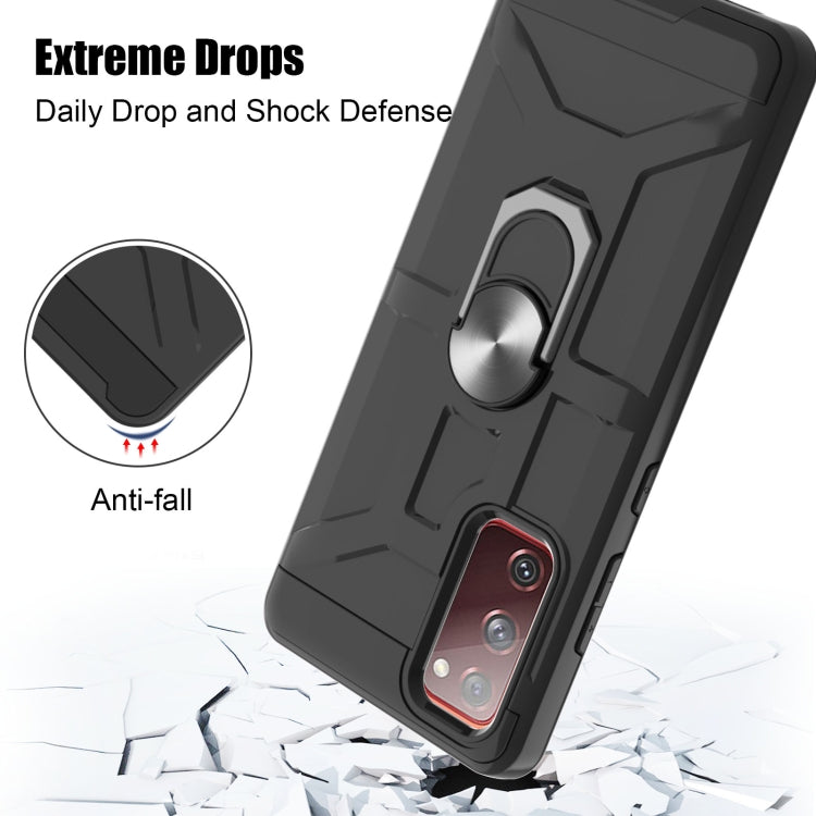 For Samsung Galaxy S20 FE War-god Armor TPU + PC Shockproof Magnetic Protective Case with Ring Holder
