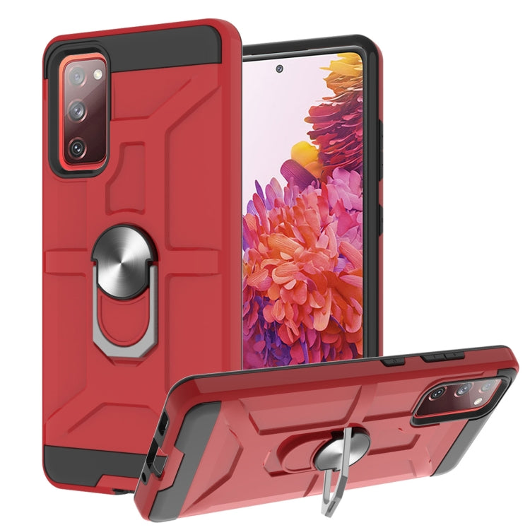 For Samsung Galaxy S20 FE War-god Armor TPU + PC Shockproof Magnetic Protective Case with Ring Holder
