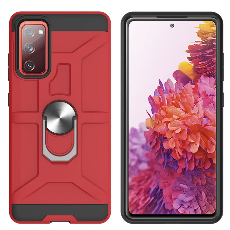 For Samsung Galaxy S20 FE War-god Armor TPU + PC Shockproof Magnetic Protective Case with Ring Holder