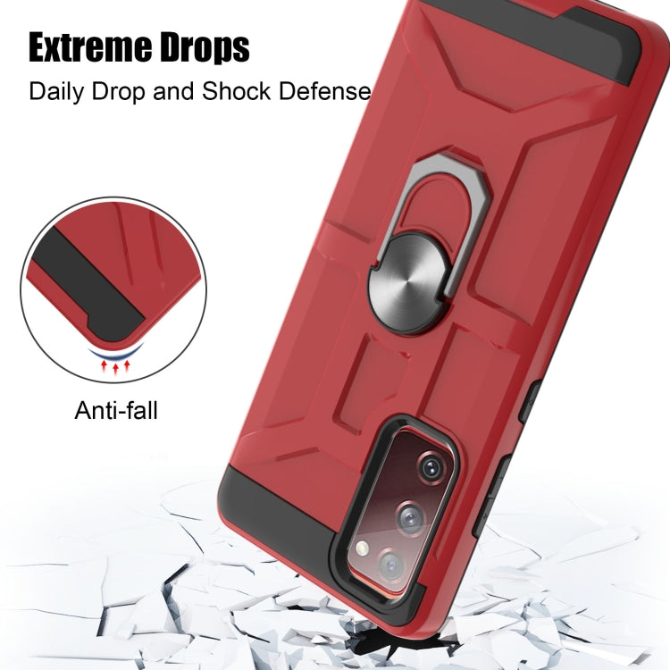 For Samsung Galaxy S20 FE War-god Armor TPU + PC Shockproof Magnetic Protective Case with Ring Holder