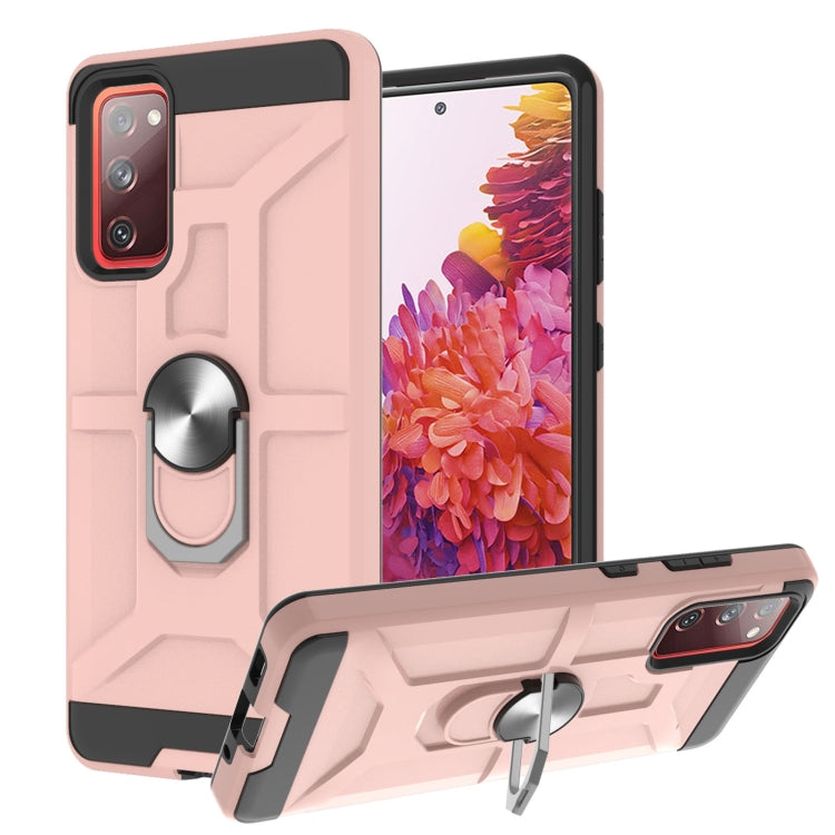 For Samsung Galaxy S20 FE War-god Armor TPU + PC Shockproof Magnetic Protective Case with Ring Holder