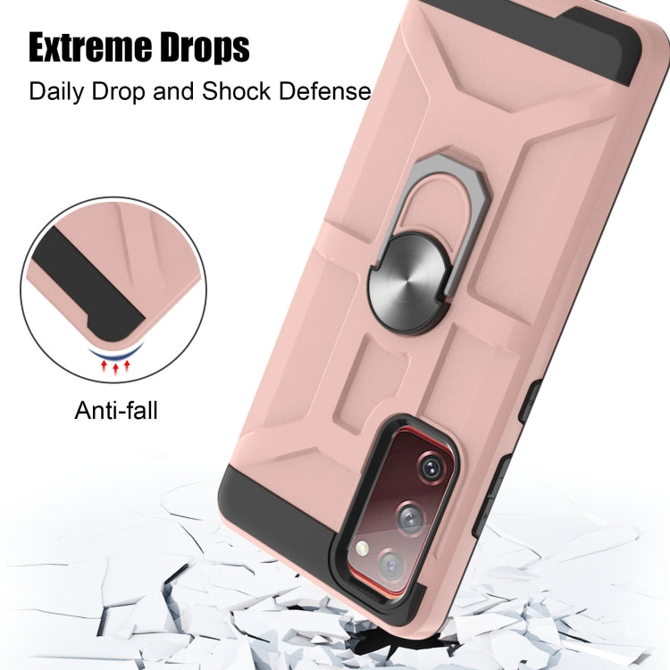 For Samsung Galaxy S20 FE War-god Armor TPU + PC Shockproof Magnetic Protective Case with Ring Holder