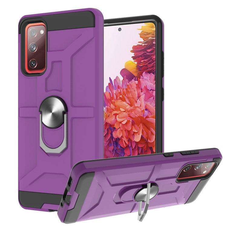 For Samsung Galaxy S20 FE War-god Armor TPU + PC Shockproof Magnetic Protective Case with Ring Holder