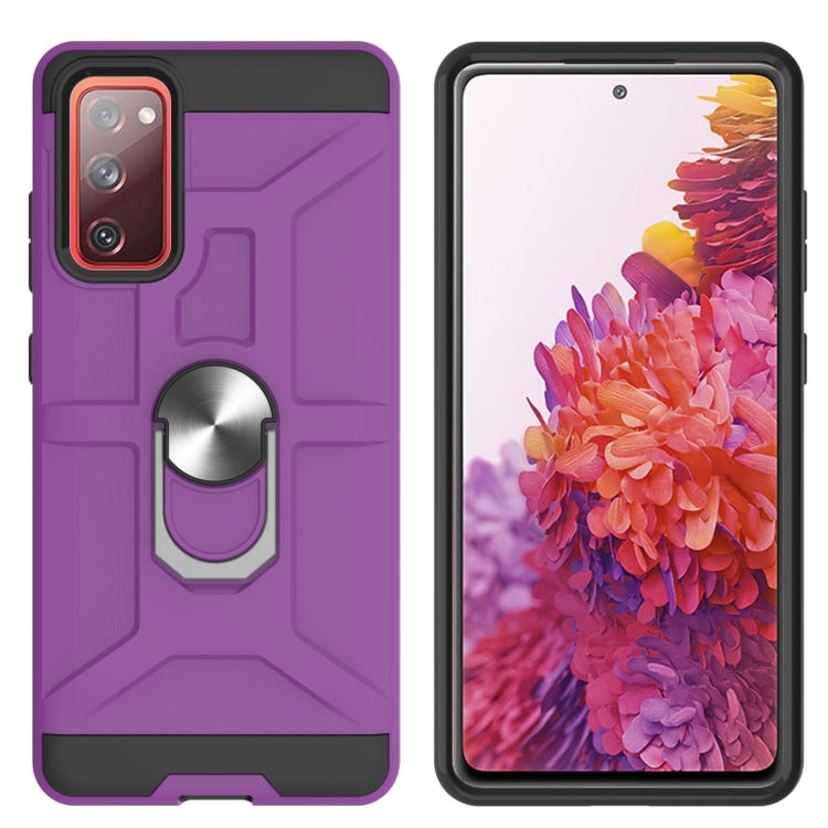 For Samsung Galaxy S20 FE War-god Armor TPU + PC Shockproof Magnetic Protective Case with Ring Holder