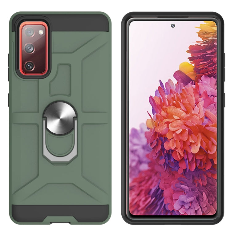 For Samsung Galaxy S20 FE War-god Armor TPU + PC Shockproof Magnetic Protective Case with Ring Holder