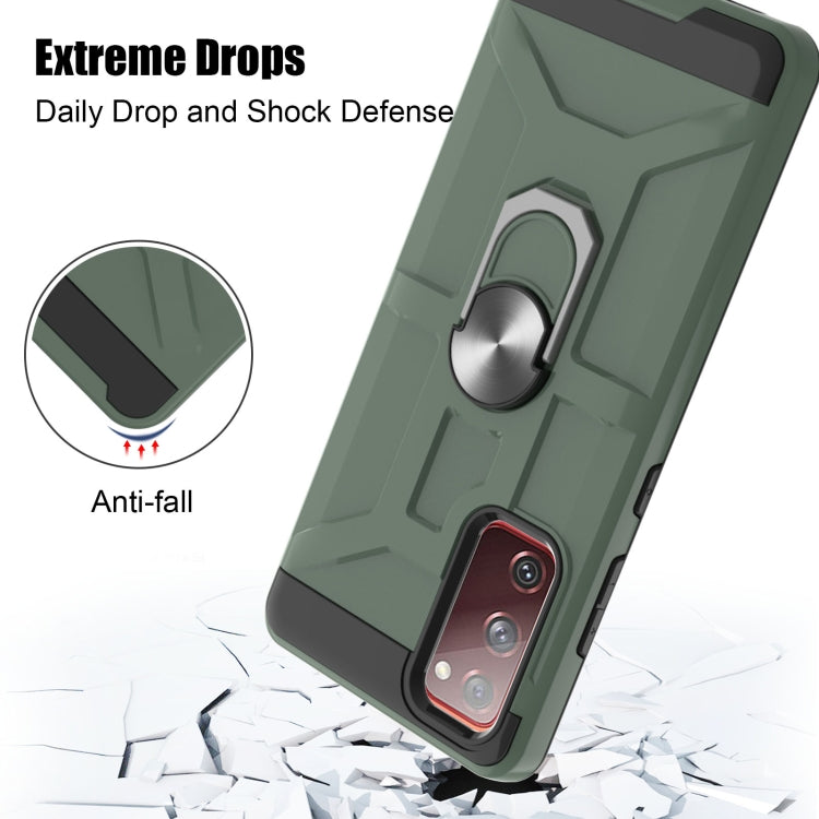 For Samsung Galaxy S20 FE War-god Armor TPU + PC Shockproof Magnetic Protective Case with Ring Holder