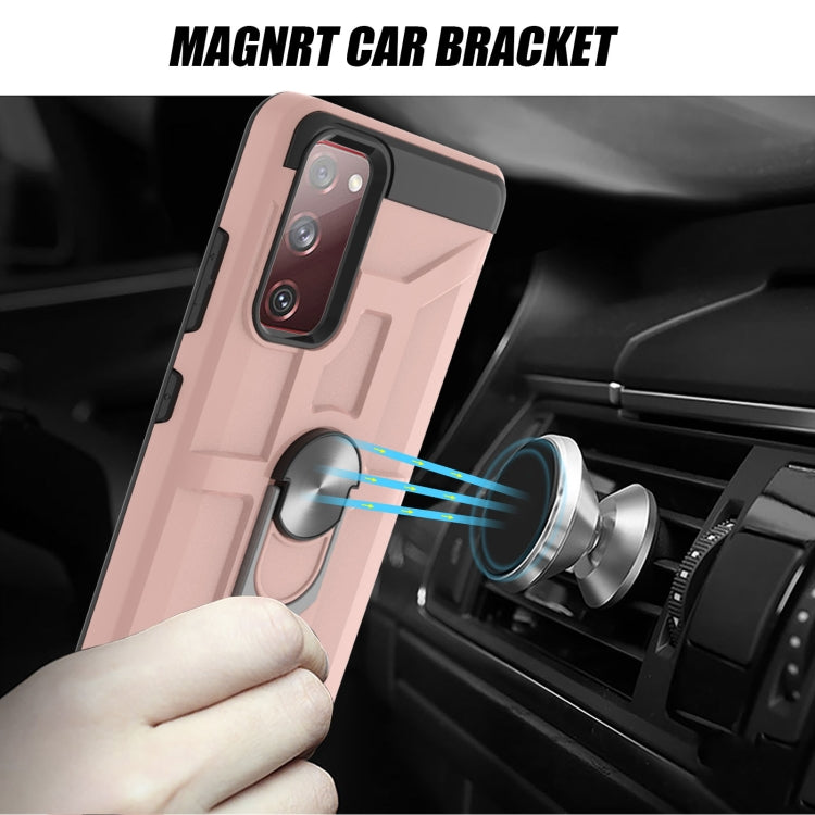 For Samsung Galaxy S20 FE War-god Armor TPU + PC Shockproof Magnetic Protective Case with Ring Holder
