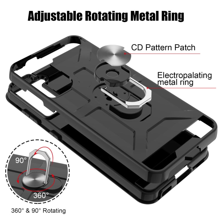 For Samsung Galaxy S21 5G War-god Armor TPU + PC Shockproof Magnetic Protective Case with Ring Holder