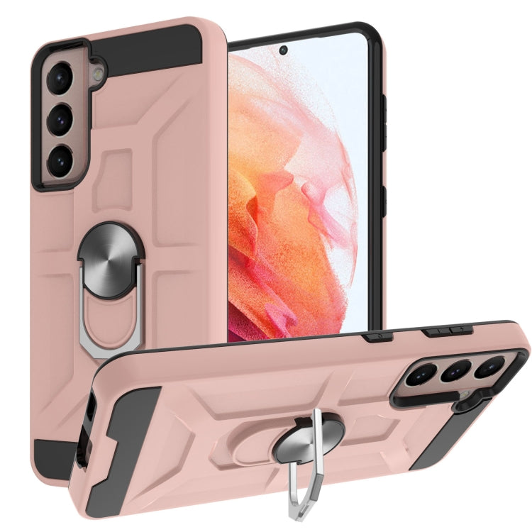 For Samsung Galaxy S21 5G War-god Armor TPU + PC Shockproof Magnetic Protective Case with Ring Holder