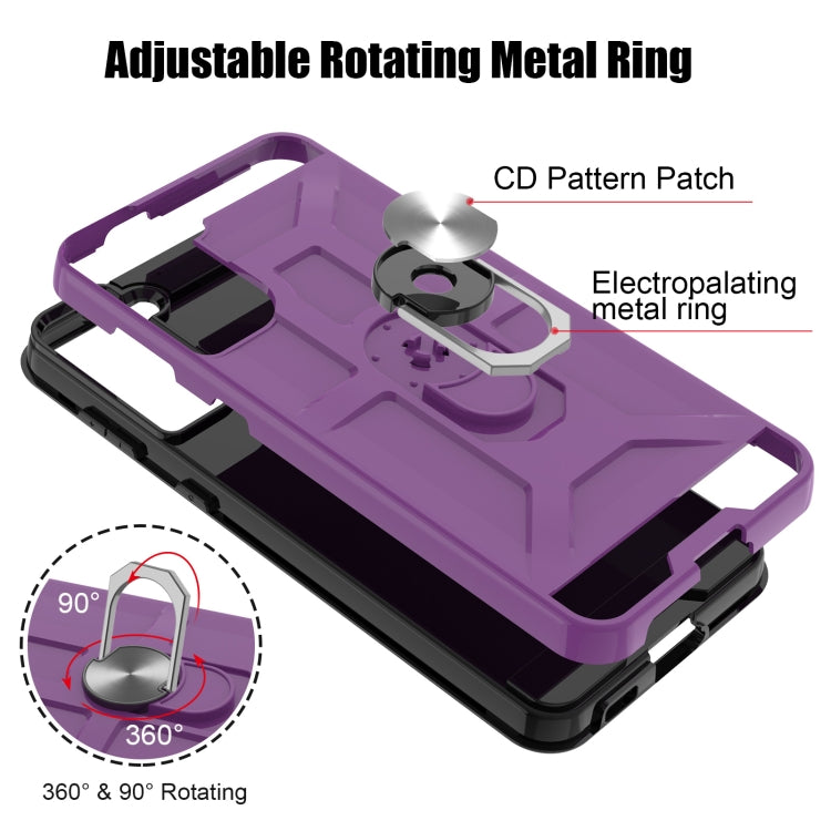 For Samsung Galaxy S21+ 5G War-god Armor TPU + PC Shockproof Magnetic Protective Case with Ring Holder