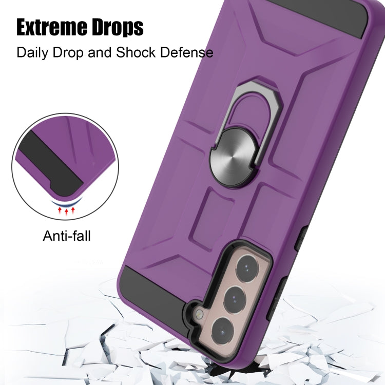 For Samsung Galaxy S21+ 5G War-god Armor TPU + PC Shockproof Magnetic Protective Case with Ring Holder