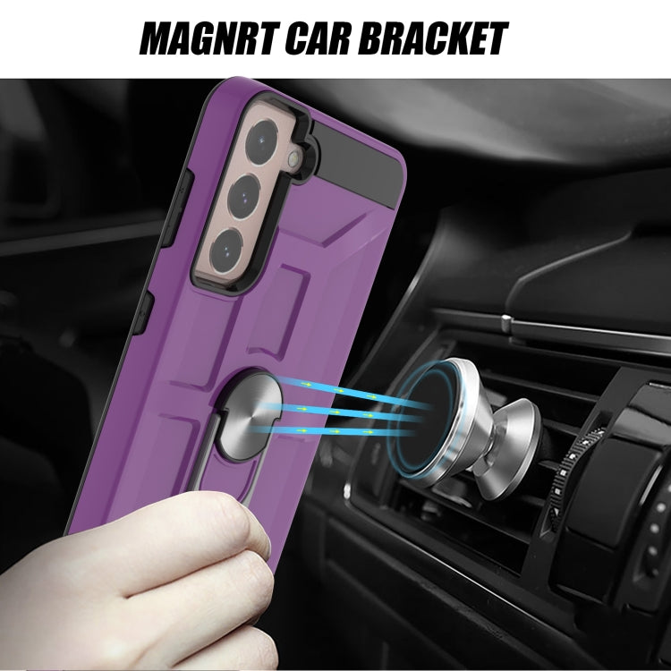 For Samsung Galaxy S21+ 5G War-god Armor TPU + PC Shockproof Magnetic Protective Case with Ring Holder