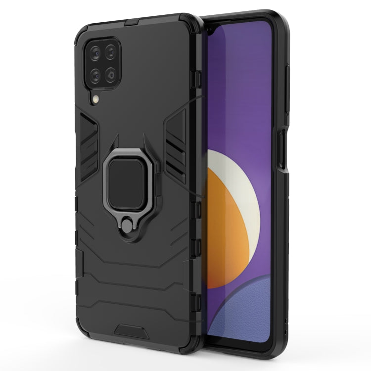 For Samsung Galaxy M12 Shockproof PC + TPU Protective Case with Magnetic Ring Holder