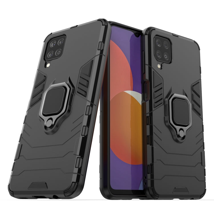 For Samsung Galaxy M12 Shockproof PC + TPU Protective Case with Magnetic Ring Holder