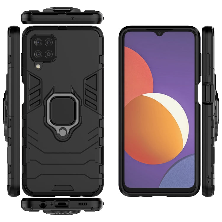 For Samsung Galaxy M12 Shockproof PC + TPU Protective Case with Magnetic Ring Holder