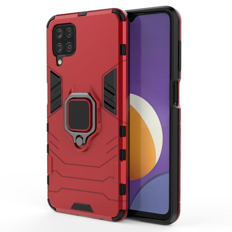 For Samsung Galaxy M12 Shockproof PC + TPU Protective Case with Magnetic Ring Holder