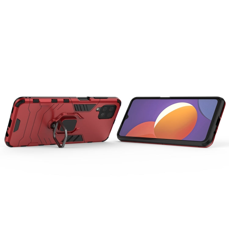 For Samsung Galaxy M12 Shockproof PC + TPU Protective Case with Magnetic Ring Holder