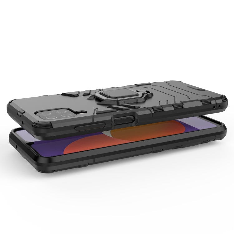 For Samsung Galaxy M12 Shockproof PC + TPU Protective Case with Magnetic Ring Holder