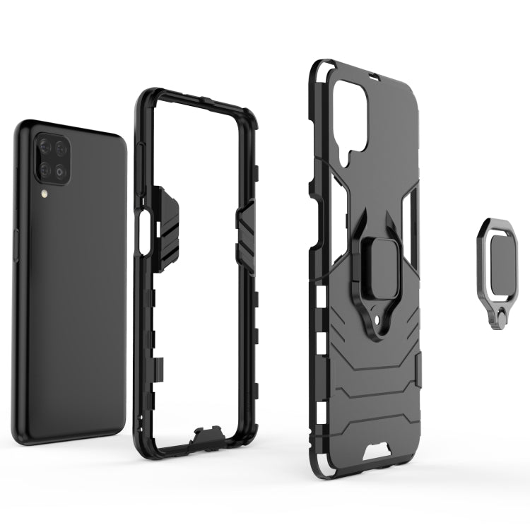 For Samsung Galaxy M12 Shockproof PC + TPU Protective Case with Magnetic Ring Holder