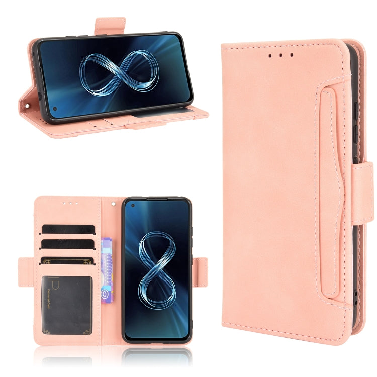 For Asus Zenfone 8 ZS590KS Skin Feel Calf Pattern Horizontal Flip Leather Case with Holder & Card Slots & Photo Frame