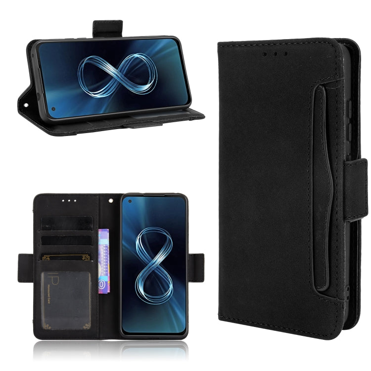 For Asus Zenfone 8 ZS590KS Skin Feel Calf Pattern Horizontal Flip Leather Case with Holder & Card Slots & Photo Frame