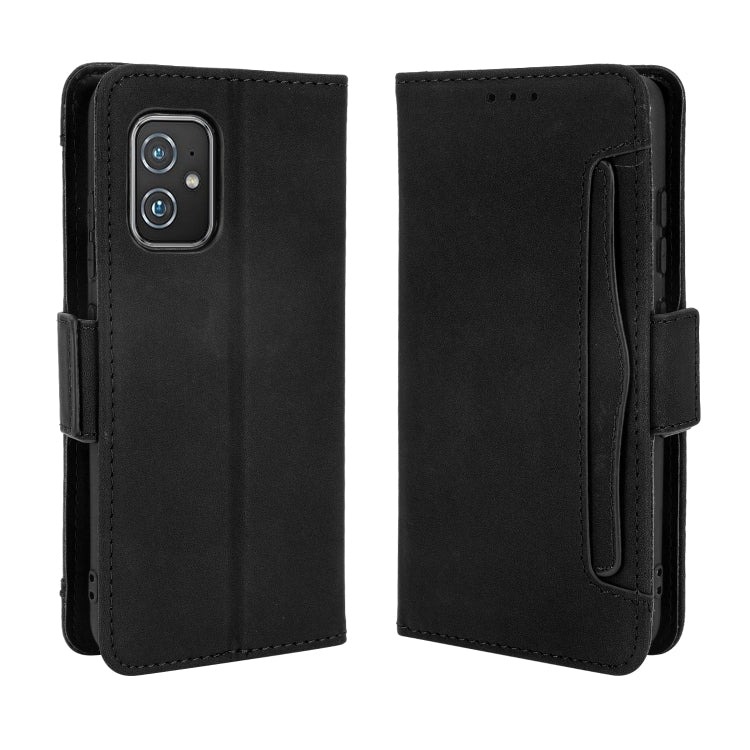 For Asus Zenfone 8 ZS590KS Skin Feel Calf Pattern Horizontal Flip Leather Case with Holder & Card Slots & Photo Frame