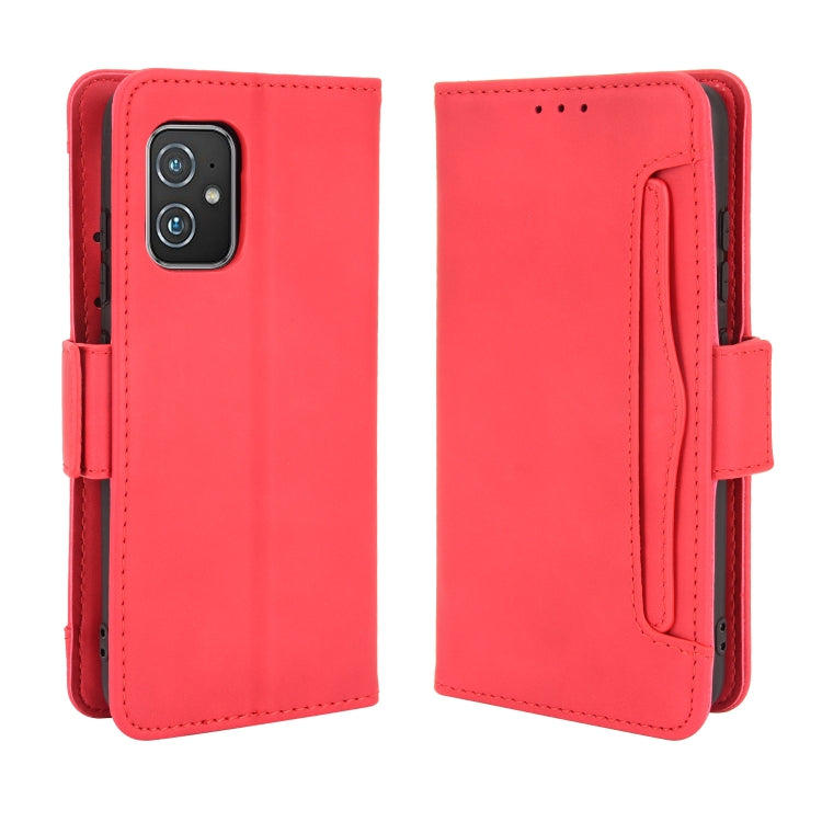 For Asus Zenfone 8 ZS590KS Skin Feel Calf Pattern Horizontal Flip Leather Case with Holder & Card Slots & Photo Frame