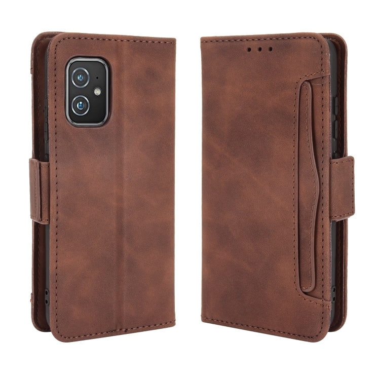For Asus Zenfone 8 ZS590KS Skin Feel Calf Pattern Horizontal Flip Leather Case with Holder & Card Slots & Photo Frame