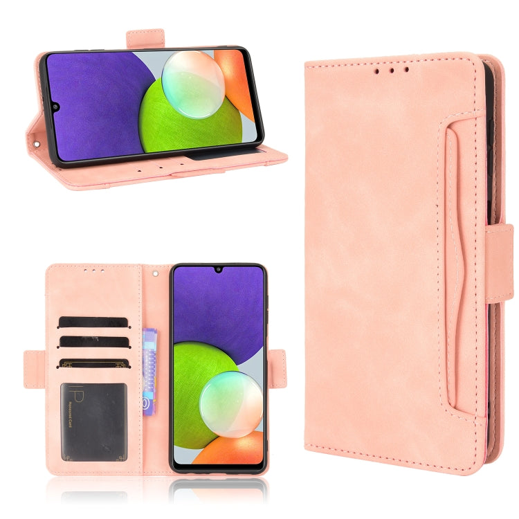 For Samsung Galaxy A22 4G Skin Feel Calf Pattern Horizontal Flip Leather Case with Holder & Card Slots & Photo Frame