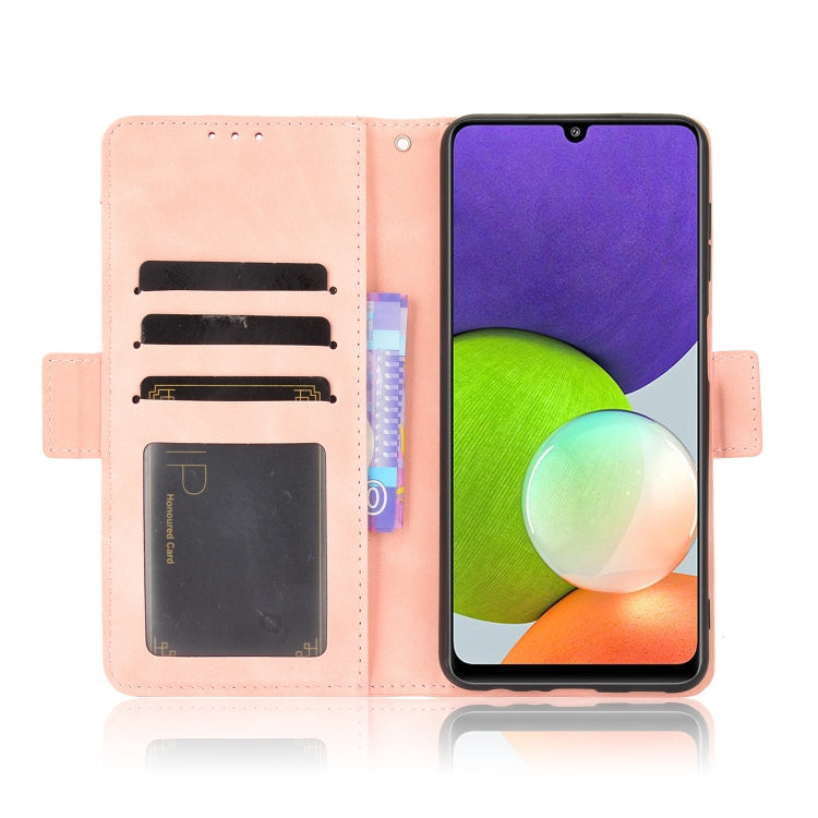 For Samsung Galaxy A22 4G Skin Feel Calf Pattern Horizontal Flip Leather Case with Holder & Card Slots & Photo Frame
