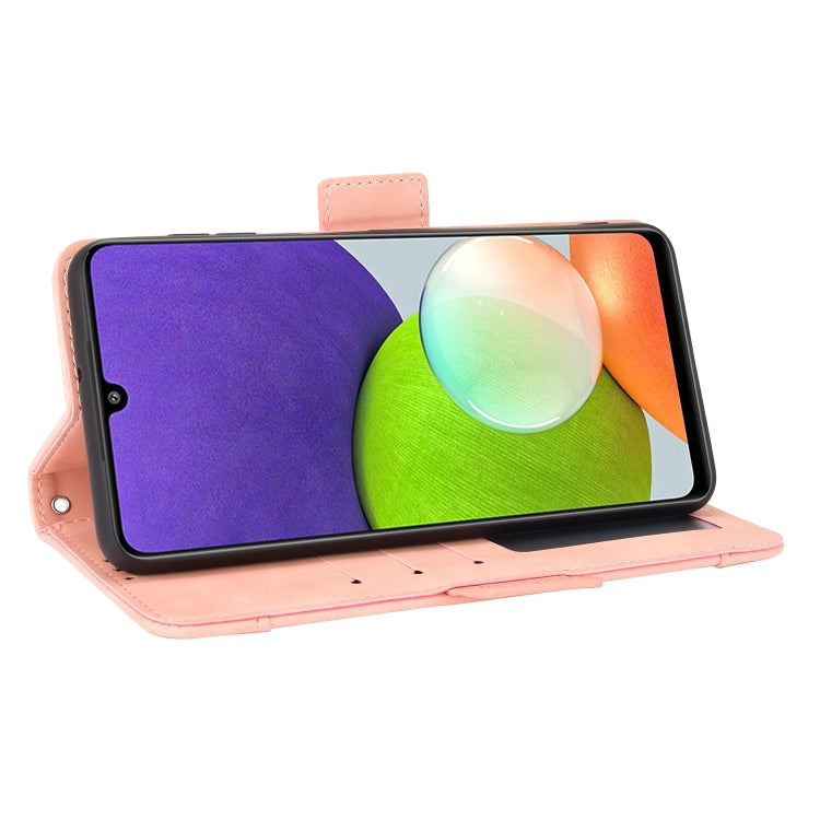 For Samsung Galaxy A22 4G Skin Feel Calf Pattern Horizontal Flip Leather Case with Holder & Card Slots & Photo Frame