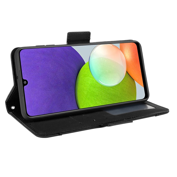 For Samsung Galaxy A22 4G Skin Feel Calf Pattern Horizontal Flip Leather Case with Holder & Card Slots & Photo Frame