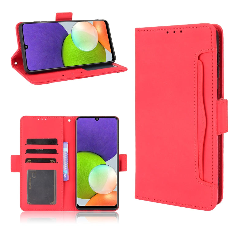 For Samsung Galaxy A22 4G Skin Feel Calf Pattern Horizontal Flip Leather Case with Holder & Card Slots & Photo Frame