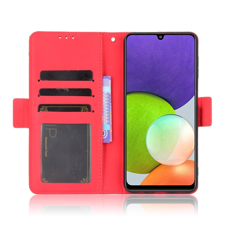For Samsung Galaxy A22 4G Skin Feel Calf Pattern Horizontal Flip Leather Case with Holder & Card Slots & Photo Frame