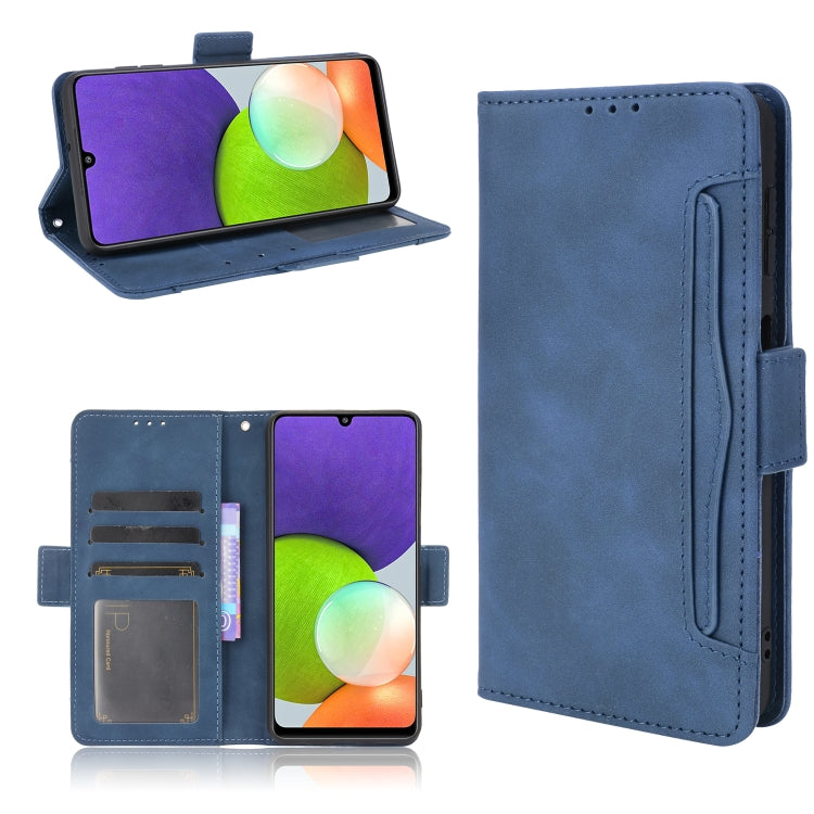 For Samsung Galaxy A22 4G Skin Feel Calf Pattern Horizontal Flip Leather Case with Holder & Card Slots & Photo Frame