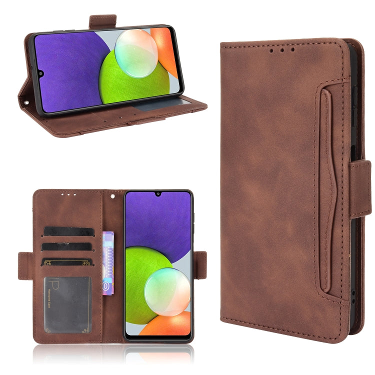 For Samsung Galaxy A22 4G Skin Feel Calf Pattern Horizontal Flip Leather Case with Holder & Card Slots & Photo Frame