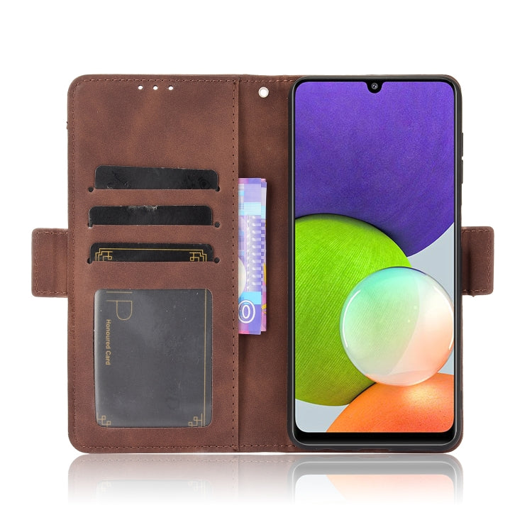 For Samsung Galaxy A22 4G Skin Feel Calf Pattern Horizontal Flip Leather Case with Holder & Card Slots & Photo Frame