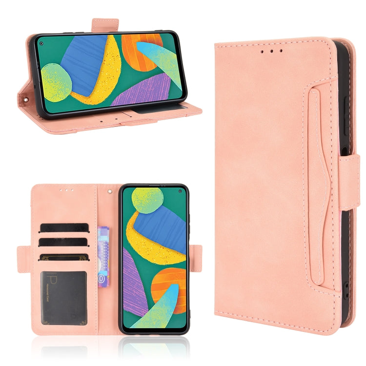 For Samsung Galaxy F52 5G Skin Feel Calf Pattern Horizontal Flip Leather Case with Holder & Card Slots & Photo Frame